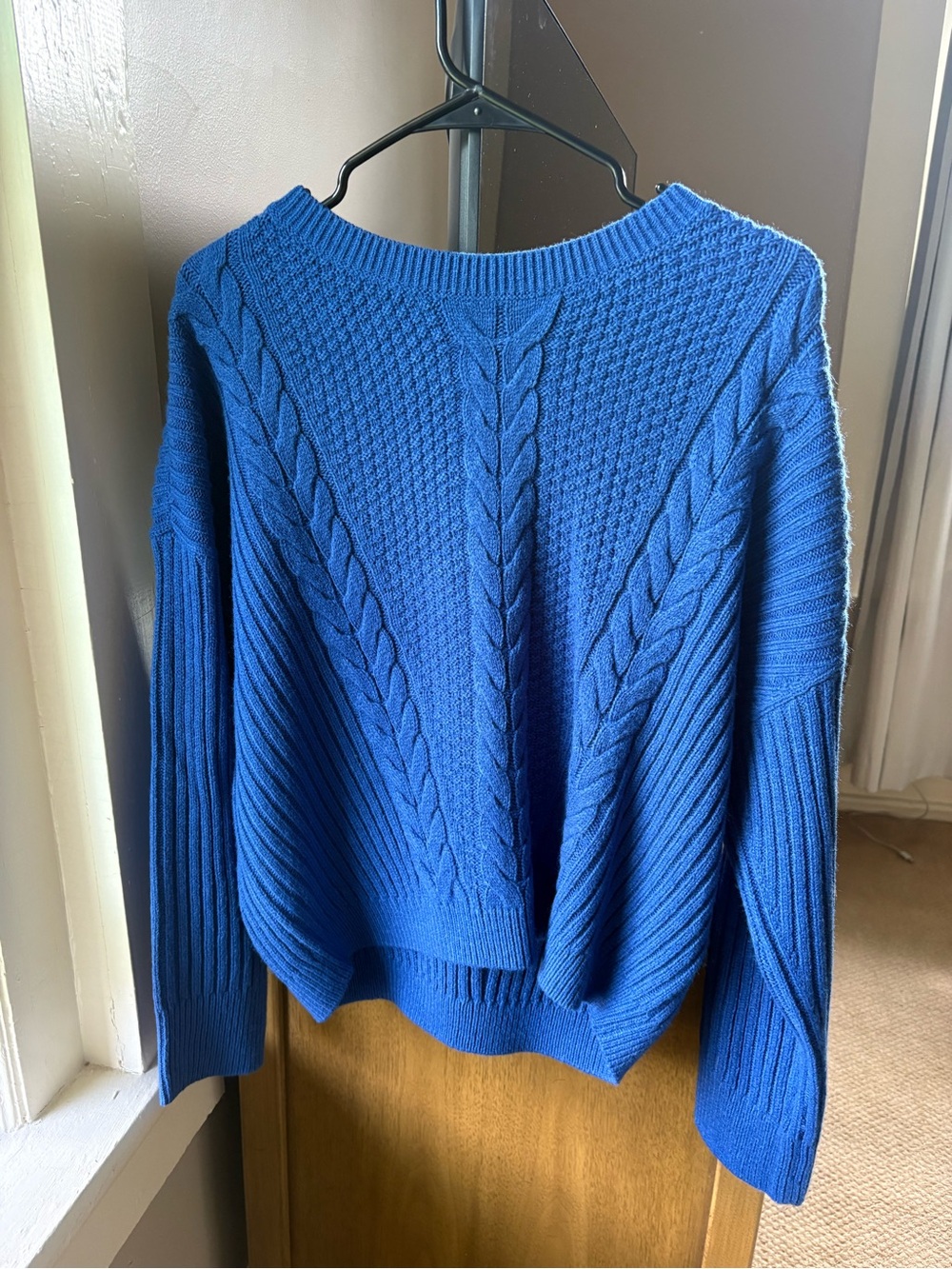 Tommy Hilfiger Cable Knit Scoop Neck Sweater in Royal Blue